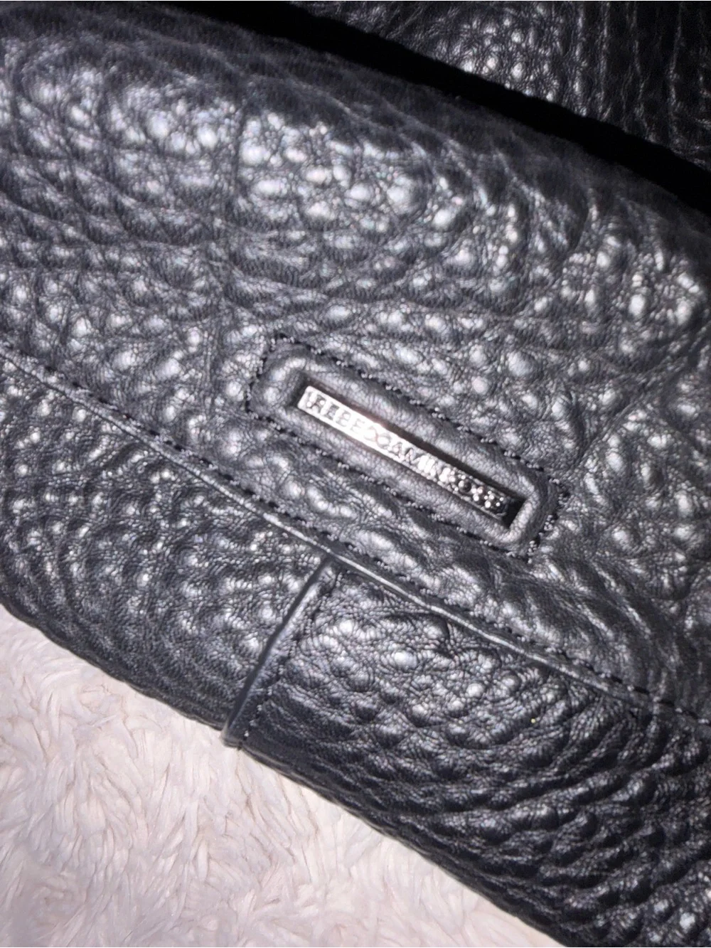 Rebecca Minkoff Black Curved Leather Shoulder Bag
